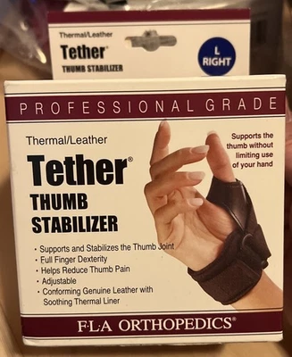 Estabilizador de pulgar derecho (corte térmico/cuero FLA negro) grande. NUEVO Foto 1 de 4