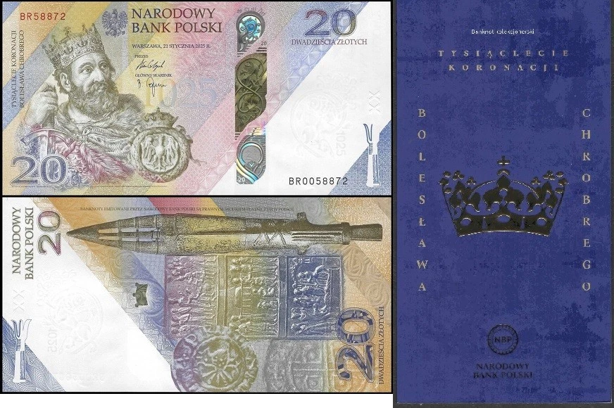 Polonia 20 Zlotych 2025 UNC Milenio de la Coronación de Bolesław Chrobry W199 Foto 1 de 1