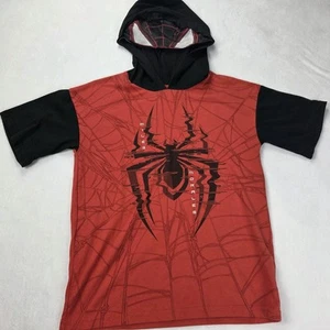 Marvel Spider-Man Boys Cosplay Hooded Short Sleeve Top Size 7 - Picture 1 of 4