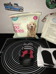 PitPet Waterproof Red/Black Dog Shoes Set 4 Adjustable Straps Relective Size 1 - Picture 1 of 7