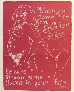 Precioso póster de viaje vintage años 60 "When you come to San Francisco" 19x28" - Imagen 1 de 7