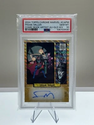 2024 Topps Chrome Marvel Comic Artist Autograph Frank Miller Gold /50 PSA 10 GEM - Image 1 of 4