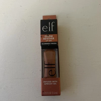 Aceite labial ELF Glow Reviver acabado brillo albaricoque vegano súper neutro 0,25 fl oz Foto 1 de 3