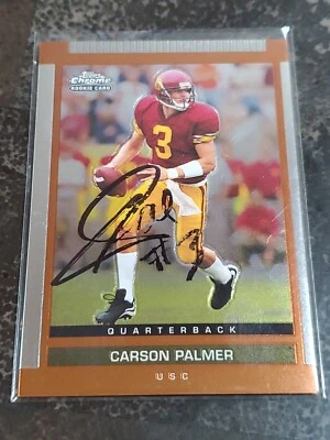 RARE 2002 Topps Chrome Carson Palmer RC Hand Signed On Card Auto Autograph Benga - Image 1 of 3