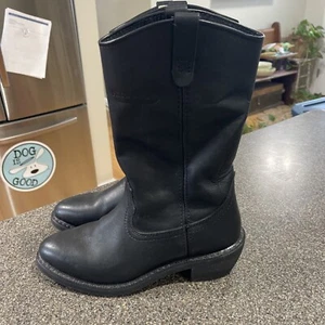 Vintage Mason 981 Made in USA Leather Cowboy Western Black Riding Mens Boots 8 D - Picture 1 of 9