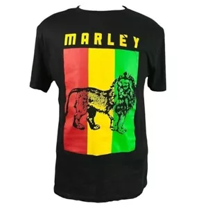 Bob Marley Black with Lion Short Sleeve T-shirt Mens Size L - Picture 1 of 12
