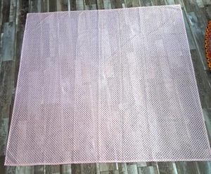 Pink Lace Tablecloth Lattice Square 55" Party Festive Pastel Spring Summer - Picture 1 of 3