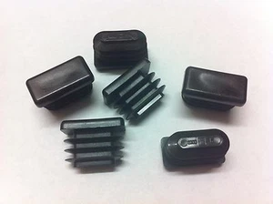 50 schwarze Kunststoff Blindrohrkappen Endrohr Einsätze Stopfen Spund Rechteck 20 mm x 10 mm - Bild 1 von 1