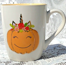 Lily & Grace Happy Halloween Unicorn Pumpkin Smiling Coffee Tea Mug