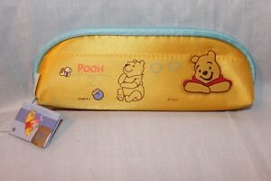 NEW WITH TAG  WINNIE THE POOH  YELLOW PENCIL CASE 