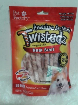New Twistedz Beefhide Twist real beef Sticks 20 pack 3.6 oz  - Image 1 of 2