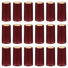 Capuchon thermorétractable en PVC avec onglet lacrymal pour vin, 60 pièces 30 x 63 mm motif floral rouge