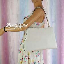 Michael Kors Sofia Large Satchel Crossbody Handbag Bag Purse Optic White