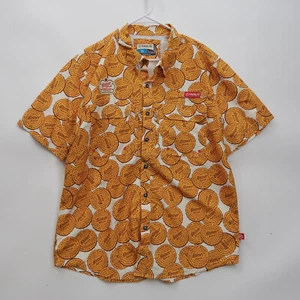 Magellan Shiner Bock Shirt Mens Large Yellow Bottle Cap Print Relaxed Fishing - Picture 1 of 5