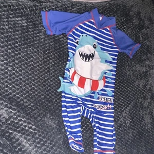 Matalan Shark uv sunsuit swimsuit age 2-3yrs Good used Condition - Picture 1 of 5