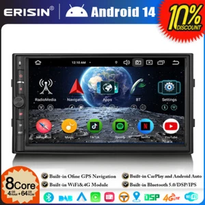 8-Core 64GB Android 14 2 DIN Autoradio DAB+ CarPlay Wifi IPS OBD BT5.0 RDS FM 4G - Foto 1 di 24