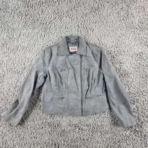 Levi's Jacket Womens Large PL 38" Grey Suede Bomber Biker Red tab - Picture 1 of 12