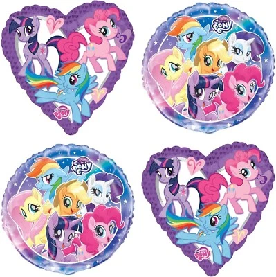 Juego de 4 globos de fiesta de cumpleaños My Little Pony para decoración de telón de fondo para niños Foto 1 de 3