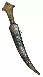 Ottoman Islamic Yemen Silver inlay Arabian Jambiya Dagger Koftgari worked - Picture 1 of 11