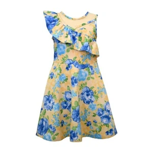 Bonnie Jean Easter Dress Spring Dress for Girls Size 8 yrs Yellow/Blue - Picture 1 of 9