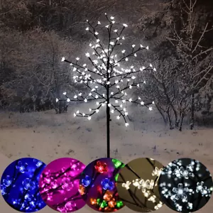 LED Cherry Blossom Twig Tree Pre-Lit Light Indoor& Outdoor Christmas - 5 Colours - Picture 1 of 33