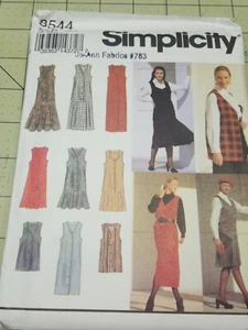 Vintage Simplicity Pattern 8544 Jumpers Vests Flounces Slim Size 12 14 16 UNCUT - Picture 1 of 7