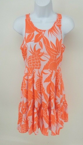 UNDERCOVER Victoria's Secret Tiered Sleeveless Pineapple Print Dress NWOT Women's Size 0