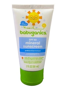 Babyganics Baby Mineral Sunscreen Lotion Parabens Free SPF 50 - 2 Oz 04/25+ - Picture 1 of 2