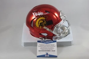 Marcus Allen signed USC Trojans Chrome Mini Helmet Beckett - Picture 1 of 3