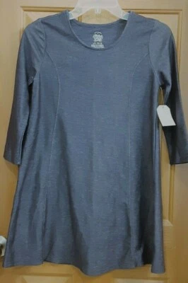 Faded Glory Blue Knit Scoop Neck 3/4 Sleeve Swing Dress Girl's Size  (10/12)NWT  - Image 1 of 4