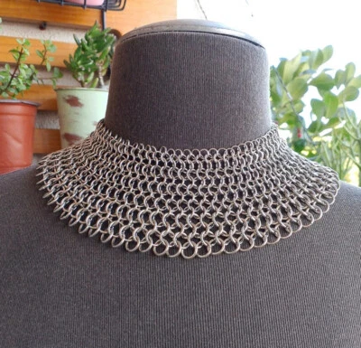 Алюминиевое ожерелье серебряного цвета кольчуга изделие для женщин - ручной работы интимный - Изображение 1 из 4