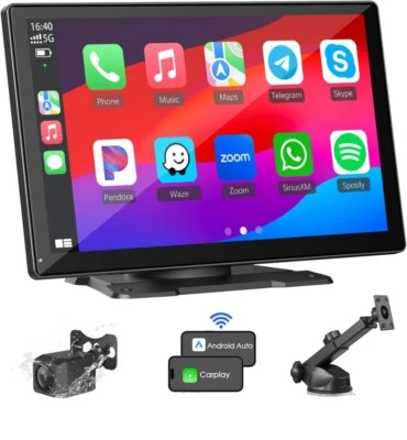 Schermo per Auto Wireless 9” Touchscreen CarPlay e Android Auto GPS-Navi, Mirror - Immagine 1 di 4