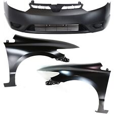 Front Bumper Cover Kit For 2006-2008 Honda Civic Primed 2-Door Coupe with Fender