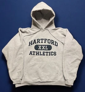 Vintage Hartford Athletics Hoodie Gray Medium Connecticut UConn Whalers 90's - Picture 1 of 5
