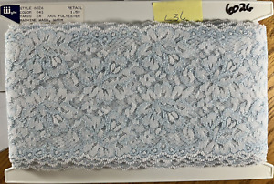 Scalloped Stretch Lingerie Lace Blue/White Floral Trim Roll Appx 21 Yds 5" Wide