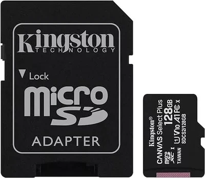 KINGSTON MICRO SD 128GB CLASSE 10 SDCS2/128GB + ADATTATORE SD - Immagine 1 di 2