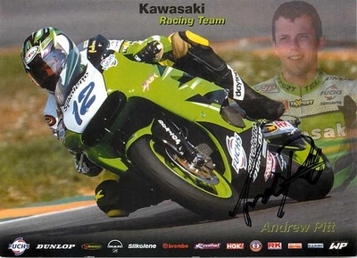 Andrew Pitt Kawasaki Racing Team Autogrammkarte Motorrad Weltmeisterschaft - Bild 1 von 2