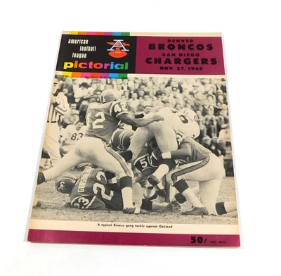 1966 San Diego Chargers at Denver Broncos AFL Football Program 11-27-66 - Image 1 of 2