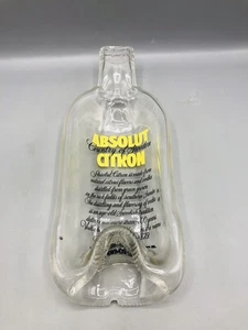 Absolut Citron Vodka Glas abgeflacht geschmolzene Flasche Serviertablett/Bar Dekor - Bild 1 von 8