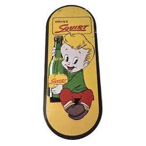 Vintage Squirt Soda Boy Sign - Gas Sales Pump Wall Service Porcelain Sign - Picture 1 of 15