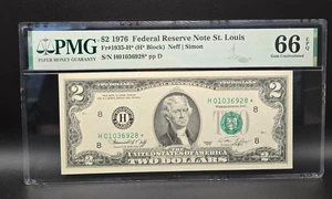 1976 $2 Two Dollar- FRN-St Louis-⭐STAR note⭐-(H* Block) PMG 66 EPQ - Picture 1 of 2