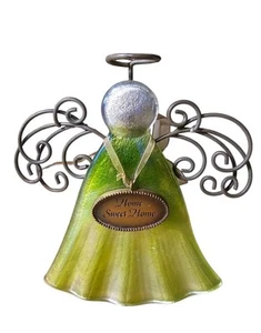 Grasslands Road Glass Home Sweet Home Angel Plaque Ornament 5” x 6” Rustic - Picture 1 of 3