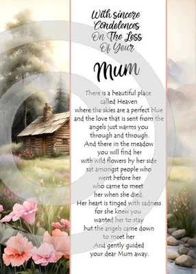 PICKTURE-THIS NEW With Sincere Condolences Loss Of YOUR Dear Mum A5 Card Sympathy Support