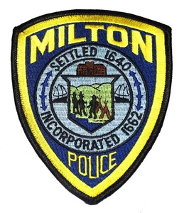 MILTON MASSACHUSETTS MA Polizei Patch INDIANER INDIANER PILGER TIPI 1D - Bild 1 von 1