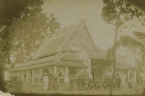 Cambodia Pagoda Temple & Monks old photo 1900 - Foto 1 di 3