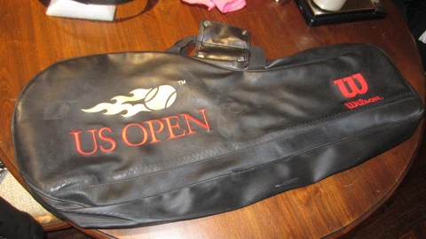 RARE U.S. Open Wilson Leather Fully Embroidered US Open Tennis Racket Travel Bag Cover