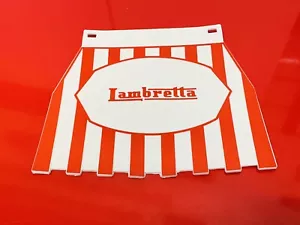 LAMBRETTA CUPPINI ITALIANO EN RELIEVE HECHO ROJO Y BLANCO A RAYAS TRASERO - Imagen 1 de 8