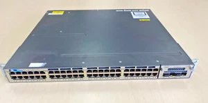 CISCO CATALYST 3750X SERIES POE+ 48 PORTS WITH C3KX-NM-10G SFP NETWROK MODULE - Picture 1 of 3