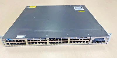 CISCO CATALYST 3750X SERIES POE+ 48 PORTS WITH C3KX-NM-10G SFP NETWROK MODULE - Image 1 of 3
