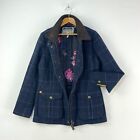 Joules Tweed Field Coat Womens 10 Blue Check Wool Country Fieldcoat Jacket